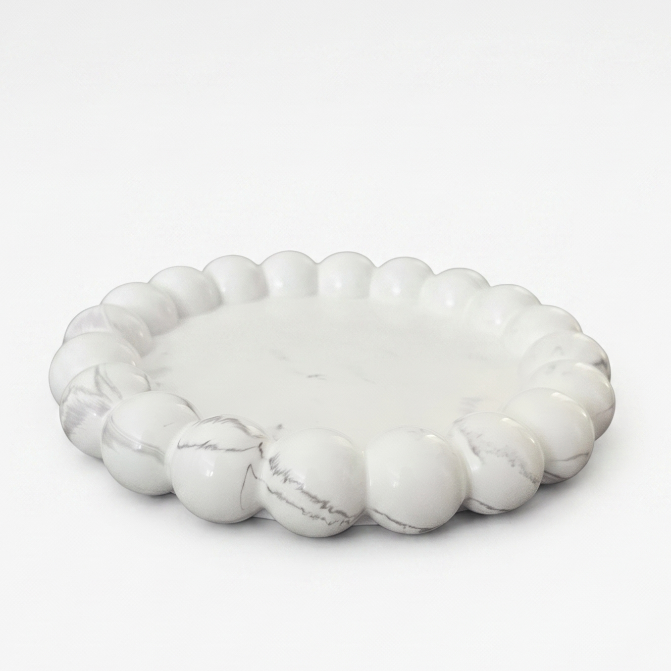 Design-tarjotin Perla - Valkoinen / Hopea