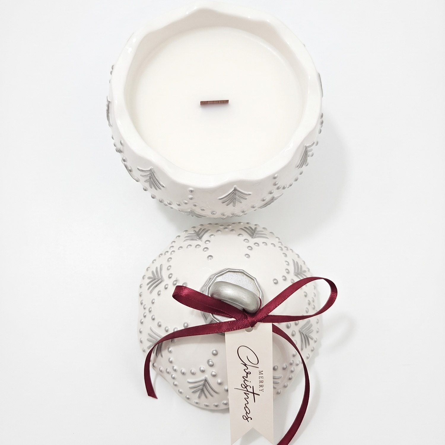 Kynttilä Christmas Bauble Enchanted MINI - Valkoinen / Hopeinen / Talvinen taika / MINI