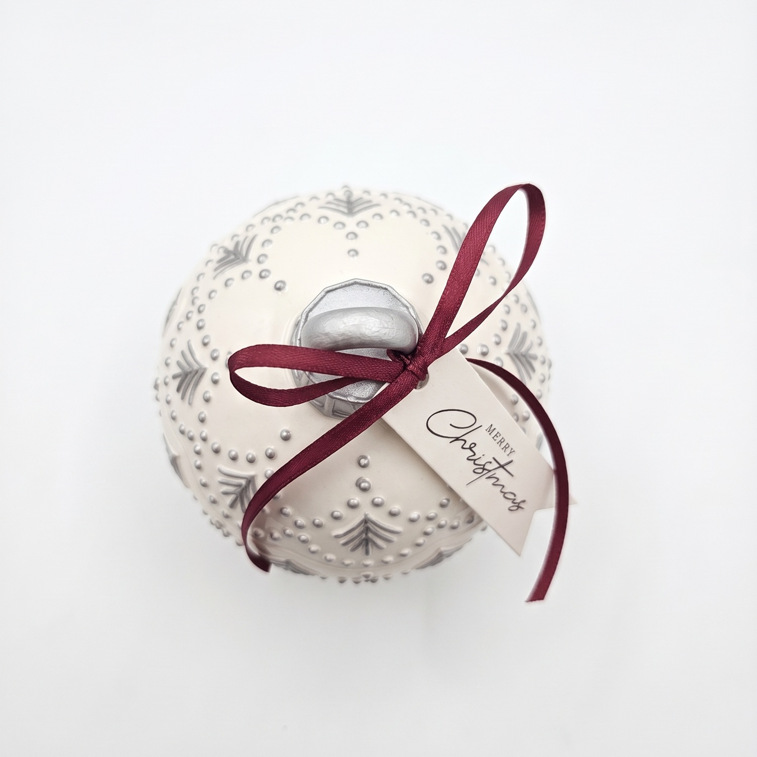 Kynttilä Christmas Bauble Enchanted MINI - Valkoinen / Hopeinen / Talvinen taika / MINI