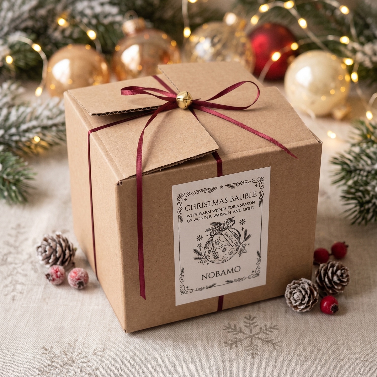 Kynttilä Christmas Bauble Enchanted MINI - Valkoinen / Hopeinen / Talvinen taika / MINI