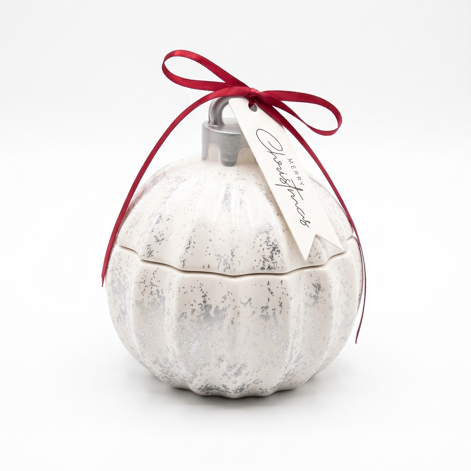 Christmas Bauble Glitter MINI -tuohus - Valkoinen / Hopea / Talvinen taika