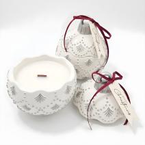 Kynttilä Christmas Bauble Enchanted - Valkoinen / Hopea / Talven taika