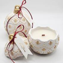 Kynttilä Christmas Bauble Enchanted - Valkoinen / Kulta / Talven taika
