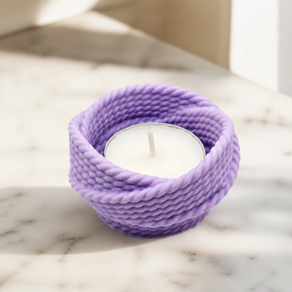 Design-kynttilänjalka ja kulho Lanka – Violetti
