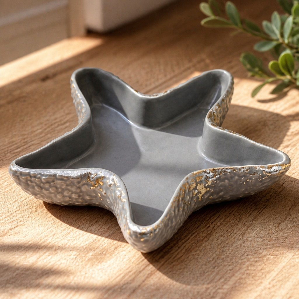 Design-kulho Meritähti - Harmaa / Kulta